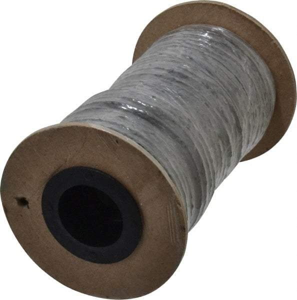 Made in USA - 1/8" x 57-1/2' Spool Length, Graphite Yarn Compression Packing - 3,500 Max psi, -450 to 6000° F, Dark Gray - Apex Tool & Supply
