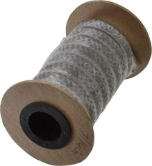 Made in USA - 7/16" x 3.9' Spool Length, 100% GFO Fiber Compression Packing - 1,900 Max psi, -400 to 550° F, Dark Gray - Apex Tool & Supply