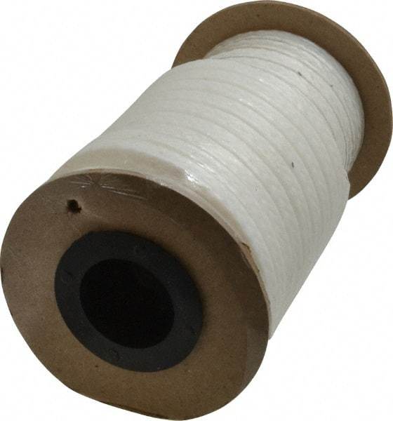 Made in USA - 1/4" x 20' Spool Length, PTFE/Soft Filament Compression Packing - 1,000 Max psi, -450 to 500° F, White - Apex Tool & Supply
