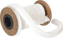 Made in USA - 1/2" x 4.9' Spool Length, PTFE/Soft Filament Compression Packing - 1,000 Max psi, -450 to 500° F, White - Apex Tool & Supply