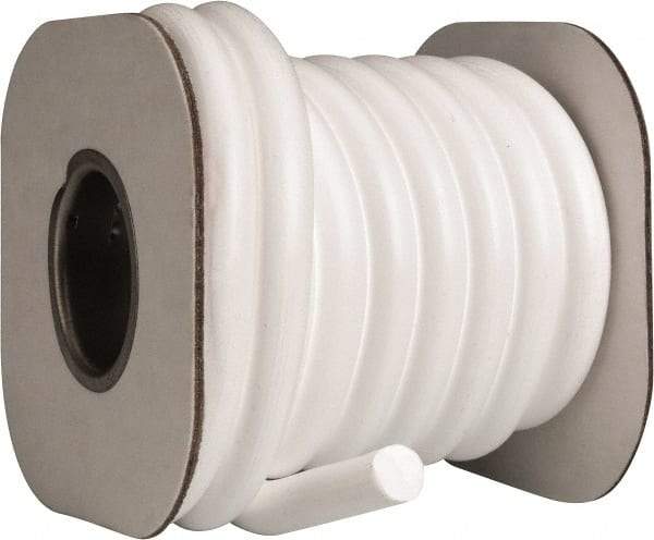 Made in USA - 1/2" x 12' Spool Length, PTFE Compression Packing - -450 to 550° F, White - Apex Tool & Supply