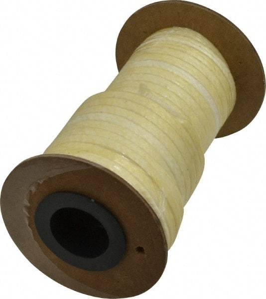 Made in USA - 3/16" x 16' Spool Length, PTFE/Aramid Composite Compression Packing - 2,500 Max psi, -50 to 550° F, Tan - Apex Tool & Supply