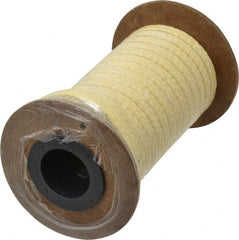 Made in USA - 1/4" x 19' Spool Length, PTFE/Aramid Composite Compression Packing - Apex Tool & Supply