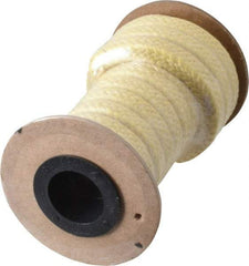 Made in USA - 3/8" x 11' Spool Length, PTFE/Aramid Composite Compression Packing - 2,500 Max psi, -50 to 550° F, Tan - Apex Tool & Supply