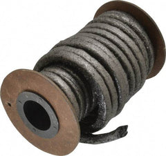 Made in USA - 1/4" x 12-1/2' Spool Length, Graphite Impregnated Aramid Compression Packing - 1,800 Max psi, -50 to 600° F, Gray - Apex Tool & Supply