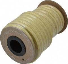 Made in USA - 5/16" x 16.4' Spool Length, TFE/Aramid Compression Packing - 5,000 Max psi, -100 to 500° F, Yellow - Apex Tool & Supply
