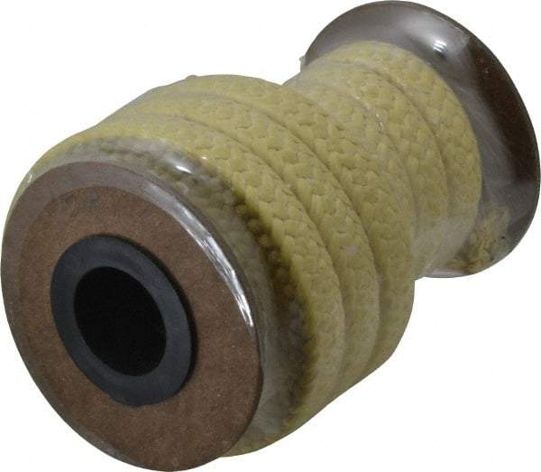 Made in USA - 1/2" x 6.2' Spool Length, TFE/Aramid Compression Packing - 5,000 Max psi, -100 to 500° F, Yellow - Apex Tool & Supply