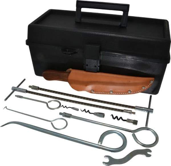 Made in USA - 48 Piece Interchangeable Tip Packing Tool Set - Contains (2) 7-1/2", (2) 11" & (2) 14-1/2" Flexible Shaft Extractors, (2) 6", (2) 10", & (2) 14" Rigid Shaft Extractors, & (3) 10" Rigid Shaft Picks - Apex Tool & Supply