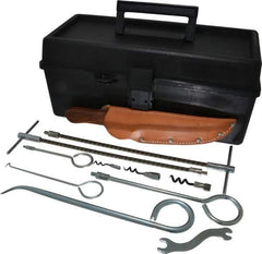 Made in USA - 48 Piece Interchangeable Tip Packing Tool Set - Contains (2) 7-1/2", (2) 11" & (2) 14-1/2" Flexible Shaft Extractors, (2) 6", (2) 10", & (2) 14" Rigid Shaft Extractors, & (3) 10" Rigid Shaft Picks - Apex Tool & Supply