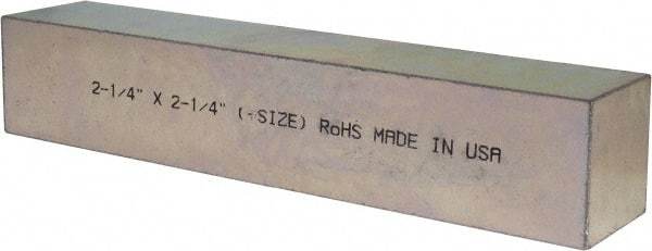 Made in USA - 12" Long x 2-1/4" High x 2-1/4" Wide, Zinc-Plated Oversized Key Stock - C1018 Steel - Apex Tool & Supply