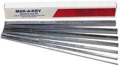 Made in USA - 12" Long, Zinc-Plated "7-11" Machine Key Assortment Key Stock - C1045 Steel - Apex Tool & Supply