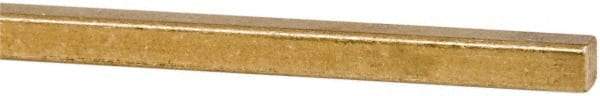 Made in USA - 12" Long x 3/16" High x 3/16" Wide, Over/Undersized Key Stock - Alloy 360 Brass - Apex Tool & Supply