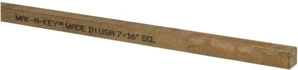 Made in USA - 12" Long x 7/16" High x 7/16" Wide, Over/Undersized Key Stock - Alloy 360 Brass - Apex Tool & Supply
