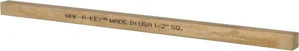 Made in USA - 12" Long x 1/2" High x 1/2" Wide, Over/Undersized Key Stock - Alloy 360 Brass - Apex Tool & Supply