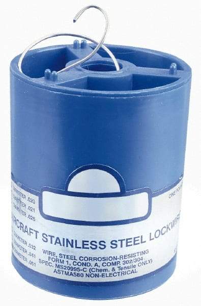 Value Collection - 20 Gage, 0.032 Inch Diameter x 362 Ft. Long, 302/304 Safety Lock Wire - 1 Lb. Shipping Weight - Apex Tool & Supply