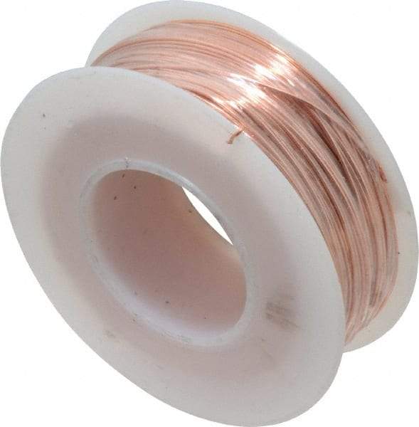 Made in USA - 24 Gage, 0.0201" Diameter x 198' Long, Bare, Copper Bus Bar Wire - Pure Copper (ASTM B3) - Apex Tool & Supply