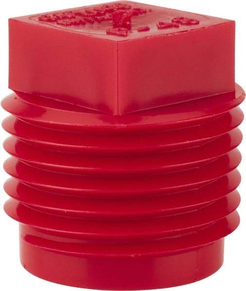 Caplugs - Square Head Plug - 1/2" OD, Polyethylene, Red - Apex Tool & Supply