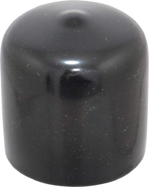 Caplugs - 1-1/16" ID, Stretchable Cap - 1" Long, Vinyl, Black - Apex Tool & Supply
