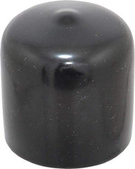Caplugs - 1-1/16" ID, Stretchable Cap - 1" Long, Vinyl, Black - Apex Tool & Supply