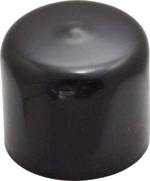 Caplugs - 1-1/8" ID, Stretchable Cap - 1" Long, Vinyl, Black - Apex Tool & Supply