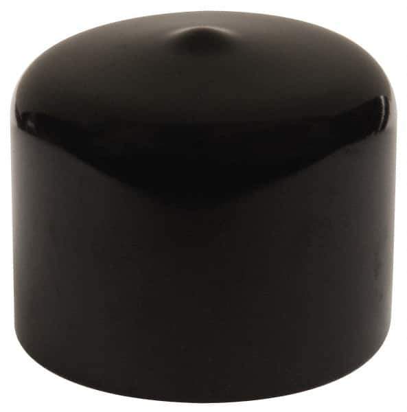 Caplugs - 1-3/8" ID, Stretchable Cap - 1" Long, Vinyl, Black - Apex Tool & Supply