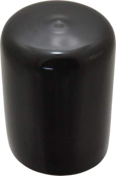 Caplugs - 1-1/8" ID, Stretchable Cap - 1-1/2" Long, Vinyl, Black - Apex Tool & Supply