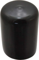 Caplugs - 1-1/8" ID, Stretchable Cap - 1-1/2" Long, Vinyl, Black - Apex Tool & Supply