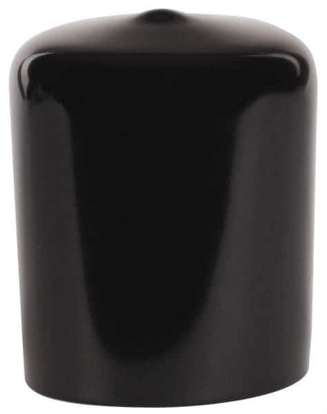 Caplugs - 1-1/4" ID, Stretchable Cap - 1-1/2" Long, Vinyl, Black - Apex Tool & Supply