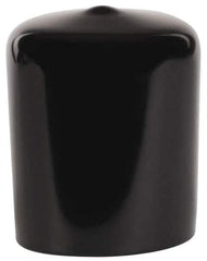 Caplugs - 1-1/4" ID, Stretchable Cap - 1-1/2" Long, Vinyl, Black - Apex Tool & Supply