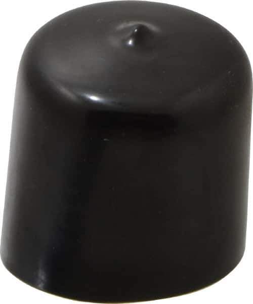 Caplugs - 1-3/8" ID, Stretchable Cap - 1-1/2" Long, Vinyl, Black - Apex Tool & Supply