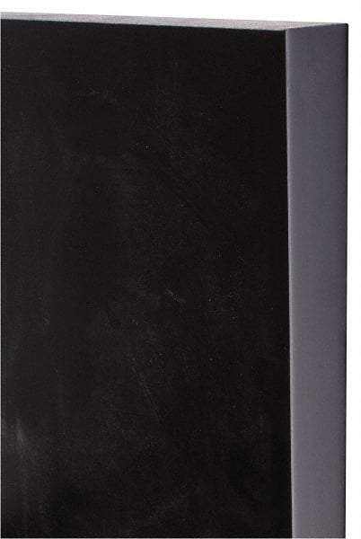 Made in USA - 1" Thick x 12" Wide x 1' Long, Polyurethane Sheet - Black, 80A Hardness - Apex Tool & Supply