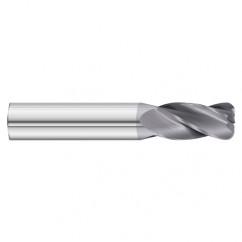 7/32 Dia. x 2-1/2 Overall Length 4-Flute .015 C/R Solid Carbide SE End Mill-Round Shank-Center Cut-TiAlN - Apex Tool & Supply
