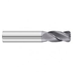 12mm Dia. x 63mm Overall Length 4-Flute 1.5mm C/R Solid Carbide SE End Mill-Round Shank-Center Cut-TiAlN - Apex Tool & Supply