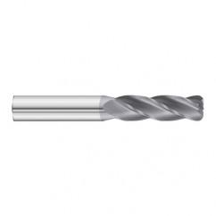 1/2 Dia. x 6 Overall Length 4-Flute .060 C/R Solid Carbide SE End Mill-Round Shank-Center Cut-TiAlN - Apex Tool & Supply