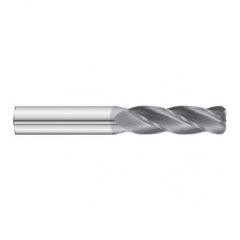1/2 Dia. x 4 Overall Length 4-Flute .120 C/R Solid Carbide SE End Mill-Round Shank-Center Cut-TiAlN - Apex Tool & Supply