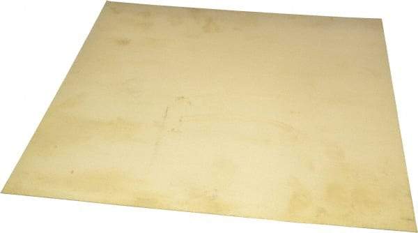 Value Collection - 0.016 Inch Thick x 12 Inch Wide x 12 Inch Long, Brass Sheet - Half Hard Temper, Alloy 260 - Apex Tool & Supply