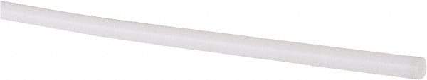 Made in USA - 6' Long, 1/8" Diam, PTFE (Virgin) Plastic Rod - White - Apex Tool & Supply