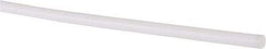 Made in USA - 6' Long, 1/8" Diam, PTFE (Virgin) Plastic Rod - White - Apex Tool & Supply