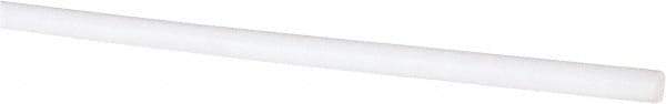 Made in USA - 6' Long, 3/16" Diam, PTFE (Virgin) Plastic Rod - White - Apex Tool & Supply