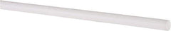 Made in USA - 4' Long, 1/4" Diam, PTFE (Virgin) Plastic Rod - White - Apex Tool & Supply