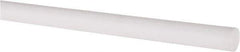 Made in USA - 3' Long, 3/8" Diam, PTFE (Virgin) Plastic Rod - White - Apex Tool & Supply