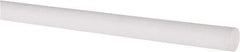 Made in USA - 4' Long, 3/8" Diam, PTFE (Virgin) Plastic Rod - White - Apex Tool & Supply
