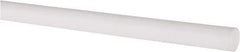 Made in USA - 5' Long, 3/8" Diam, PTFE (Virgin) Plastic Rod - White - Apex Tool & Supply