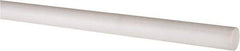 Made in USA - 6' Long, 3/8" Diam, PTFE (Virgin) Plastic Rod - White - Apex Tool & Supply