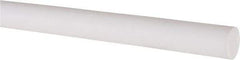 Made in USA - 3' Long, 1/2" Diam, PTFE (Virgin) Plastic Rod - White - Apex Tool & Supply