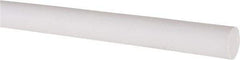 Made in USA - 4' Long, 1/2" Diam, PTFE (Virgin) Plastic Rod - White - Apex Tool & Supply
