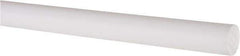 Made in USA - 3' Long, 5/8" Diam, PTFE (Virgin) Plastic Rod - White - Apex Tool & Supply