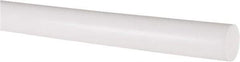 Made in USA - 1' Long, 3/4" Diam, PTFE (Virgin) Plastic Rod - White - Apex Tool & Supply