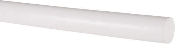 Made in USA - 2' Long, 3/4" Diam, PTFE (Virgin) Plastic Rod - White - Apex Tool & Supply