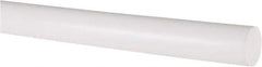Made in USA - 2' Long, 3/4" Diam, PTFE (Virgin) Plastic Rod - White - Apex Tool & Supply